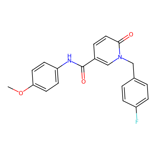 1-[(4-fluorophenyl)methyl]-N-(4-methoxyphenyl)-6-oxopyridine-3-carboxamide structure
