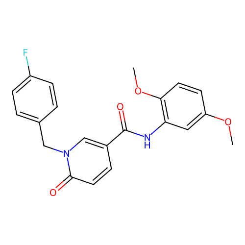 N-(2,5-dimethoxyphenyl)-1-[(4-fluorophenyl)methyl]-6-oxopyridine-3-carboxamide structure