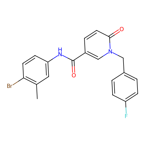 N-(4-bromo-3-methylphenyl)-1-(4-fluorobenzyl)-6-oxo-1,6-dihydropyridine-3-carboxamide structure