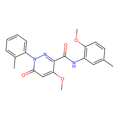 4-methoxy-N-(2-methoxy-5-methylphenyl)-1-(2-methylphenyl)-6-oxo-1,6-dihydropyridazine-3-carboxamide structure