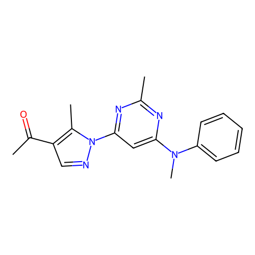 1-(5-methyl-1-(2-methyl-6-(methyl(phenyl)amino)pyrimidin-4-yl)-1H-pyrazol-4-yl)ethanone structure