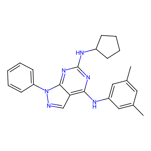 N6-cyclopentyl-N4-(3,5-dimethylphenyl)-1-phenyl-1H-pyrazolo[3,4-d]pyrimidine-4,6-diamine structure