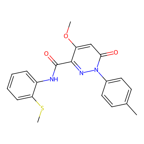4-methoxy-1-(4-methylphenyl)-N-[2-(methylsulfanyl)phenyl]-6-oxo-1,6-dihydropyridazine-3-carboxamide structure
