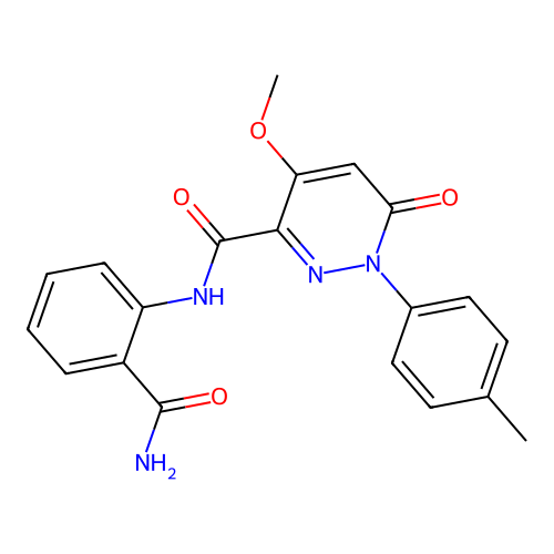 N-(2-carbamoylphenyl)-4-methoxy-1-(4-methylphenyl)-6-oxopyridazine-3-carboxamide structure