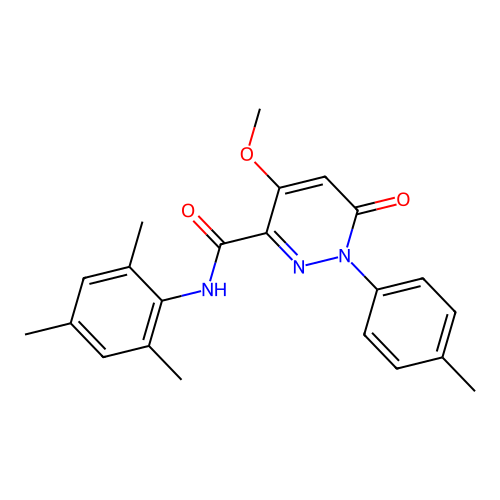 N-mesityl-4-methoxy-6-oxo-1-(p-tolyl)-1,6-dihydropyridazine-3-carboxamide structure