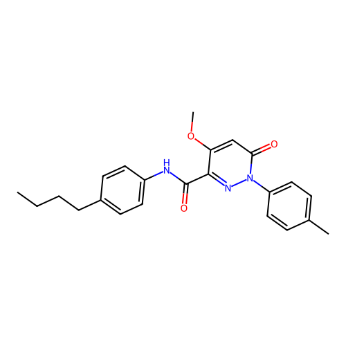 N-(4-butylphenyl)-4-methoxy-1-(4-methylphenyl)-6-oxo-1,6-dihydropyridazine-3-carboxamide structure