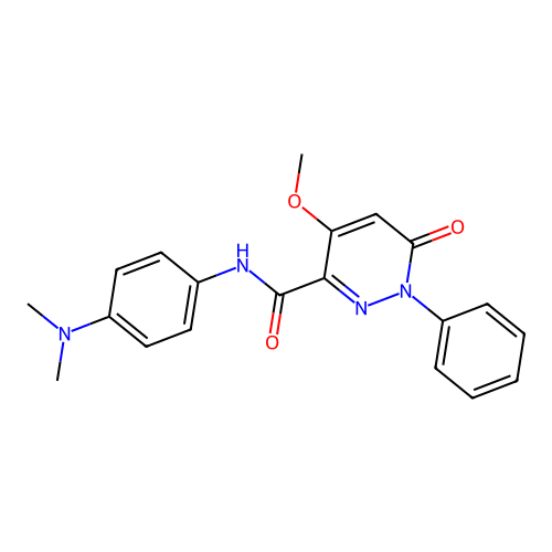 N-[4-(dimethylamino)phenyl]-4-methoxy-6-oxo-1-phenyl-1,6-dihydropyridazine-3-carboxamide structure