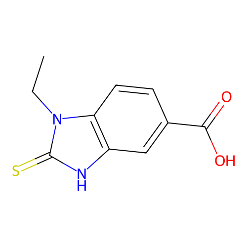 1-ethyl-2-sulfanyl-1H-1,3-benzodiazole-5-carboxylic acid structure