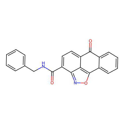 N-benzyl-6-oxo-6H-anthra[1,9-cd][1,2]oxazole-3-carboxamide structure