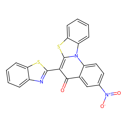 6-(benzo[d]thiazol-2-yl)-3-nitro-5H-benzo[4,5]thiazolo[3,2-a]quinolin-5-one structure