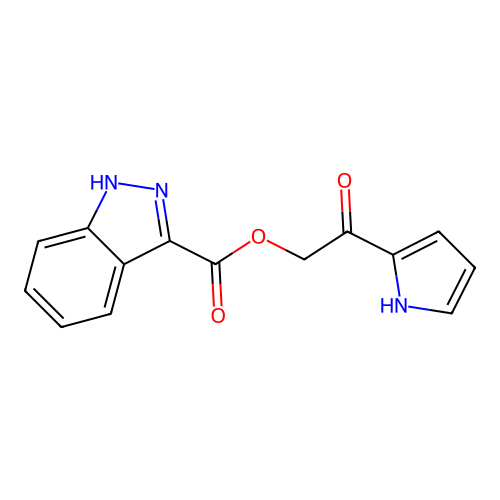 [2-oxo-2-(1H-pyrrol-2-yl)ethyl] 1H-indazole-3-carboxylate structure