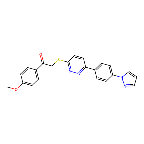 1-(4-Methoxyphenyl)-2-[6-(4-pyrazol-1-ylphenyl)pyridazin-3-yl]sulfanylethanone structure