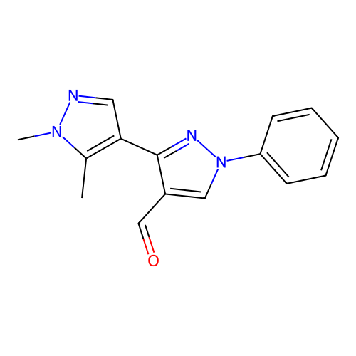 3-(1,5-Dimethylpyrazol-4-yl)-1-phenylpyrazole-4-carbaldehyde structure