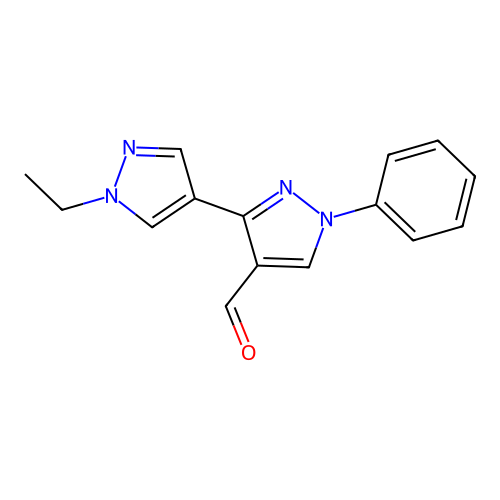 3-(1-Ethylpyrazol-4-yl)-1-phenylpyrazole-4-carbaldehyde structure