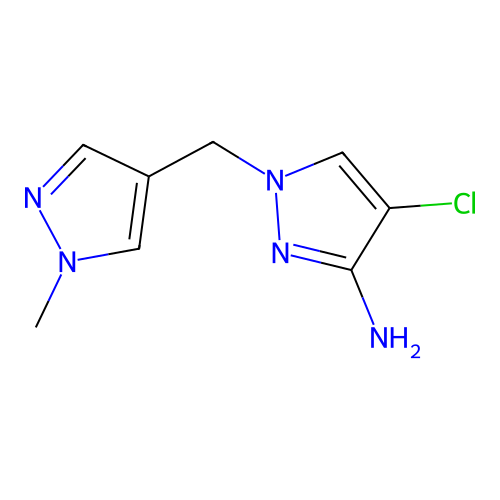4-chloro-1-[(1-methyl-1H-pyrazol-4-yl)methyl]-1H-pyrazol-3-amine structure