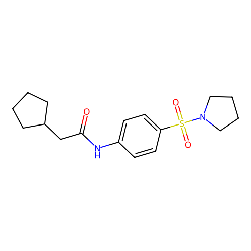 2-cyclopentyl-N-(4-pyrrolidin-1-ylsulfonylphenyl)acetamide structure
