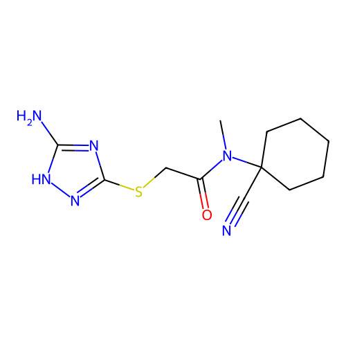 2-[(5-AMINO-4H-1,2,4-TRIAZOL-3-YL)SULFANYL]-N-(1-CYANOCYCLOHEXYL)-N-METHYLACETAMIDE structure