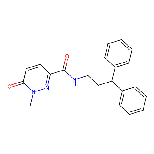 N-(3,3-diphenylpropyl)-1-methyl-6-oxo-1,6-dihydropyridazine-3-carboxamide structure