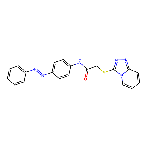 Acetamide, N-[4-[(1E)-2-phenyldiazenyl]phenyl]-2-(1,2,4-triazolo[4,3-a]pyridin-3-ylthio)- structure