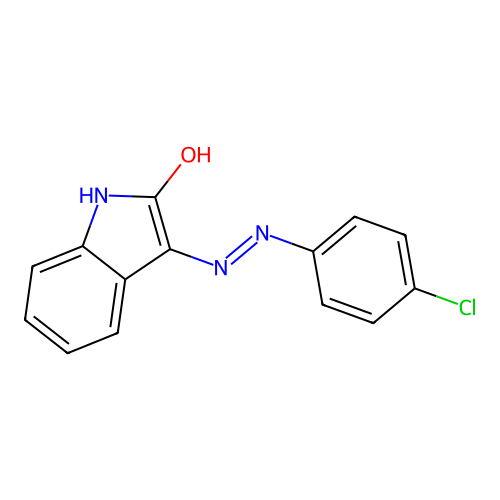 3-[(4-chlorophenyl)diazenyl]-1H-indol-2-ol structure