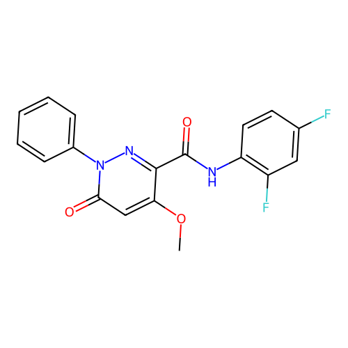 N-(2,4-difluorophenyl)-4-methoxy-6-oxo-1-phenyl-1,6-dihydropyridazine-3-carboxamide structure