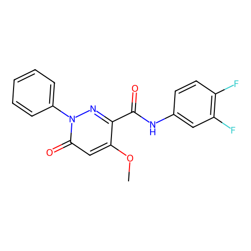 N-(3,4-difluorophenyl)-4-methoxy-6-oxo-1-phenyl-1,6-dihydropyridazine-3-carboxamide structure
