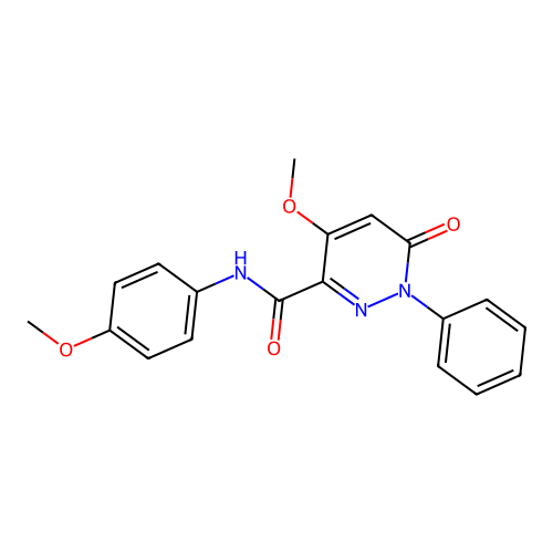 4-methoxy-N-(4-methoxyphenyl)-6-oxo-1-phenyl-1,6-dihydropyridazine-3-carboxamide structure