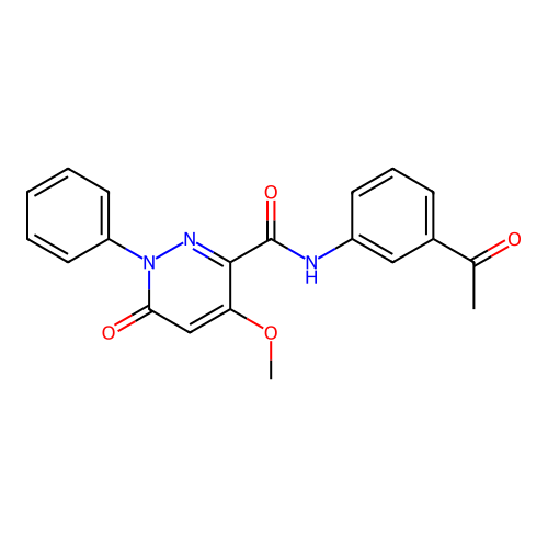 N-(3-acetylphenyl)-4-methoxy-6-oxo-1-phenyl-1,6-dihydropyridazine-3-carboxamide structure