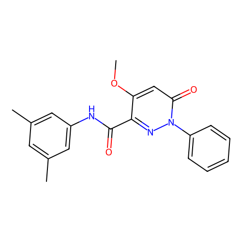 N-(3,5-dimethylphenyl)-4-methoxy-6-oxo-1-phenyl-1,6-dihydropyridazine-3-carboxamide structure