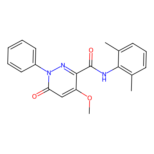 N-(2,6-dimethylphenyl)-4-methoxy-6-oxo-1-phenyl-1,6-dihydropyridazine-3-carboxamide structure