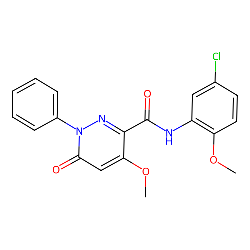 N-(5-chloro-2-methoxyphenyl)-4-methoxy-6-oxo-1-phenyl-1,6-dihydropyridazine-3-carboxamide structure