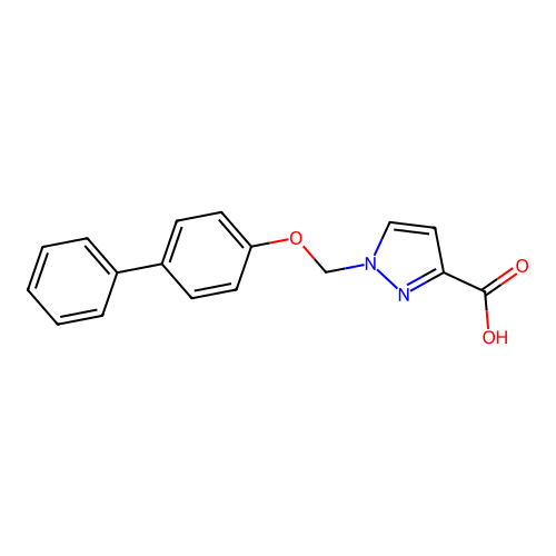 1-[(4-phenylphenoxy)methyl]pyrazole-3-carboxylic Acid structure