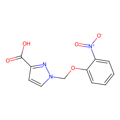 1-[(2-nitrophenoxy)methyl]-1H-pyrazole-3-carboxylic acid structure