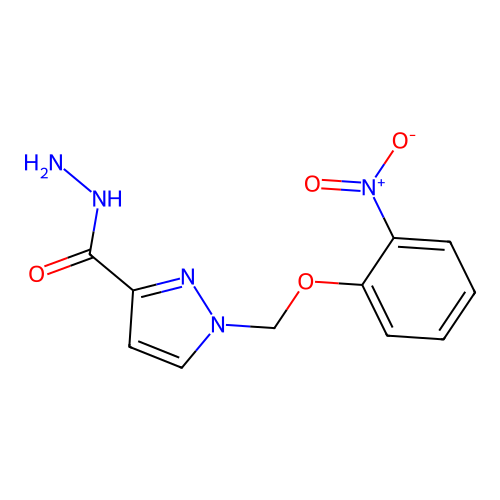 1-((2-Nitrophenoxy)methyl)-1H-pyrazole-3-carbohydrazide structure