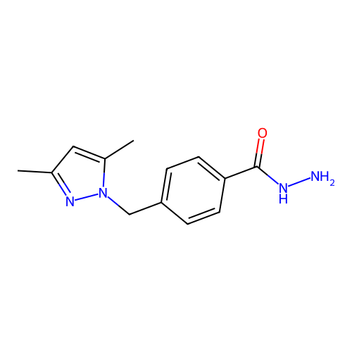 4-[(3,5-dimethyl-1H-pyrazol-1-yl)methyl]benzohydrazide structure