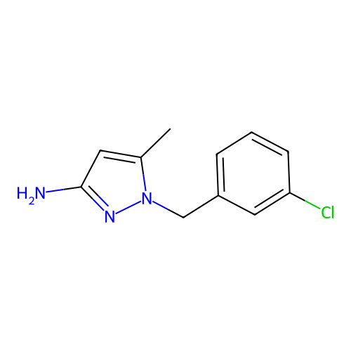 1-[(3-Chlorophenyl)methyl]-5-methyl-1H-pyrazol-3-amine structure