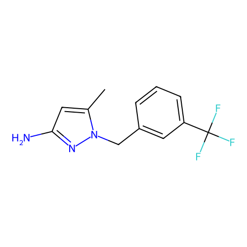 5-methyl-1-[3-(trifluoromethyl)benzyl]-1H-pyrazol-3-amine structure