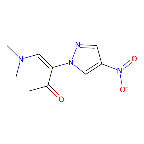 (3E)-4-(dimethylamino)-3-(4-nitro-1H-pyrazol-1-yl)but-3-en-2-one structure