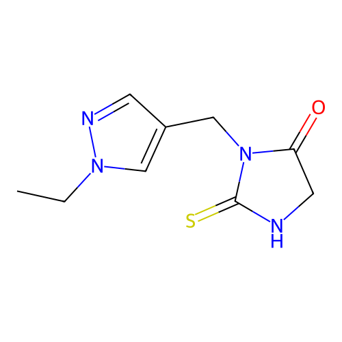 3-(1-Ethyl-1H-pyrazol-4-ylmethyl)-2-thioxo-imidazolidin-4-one structure