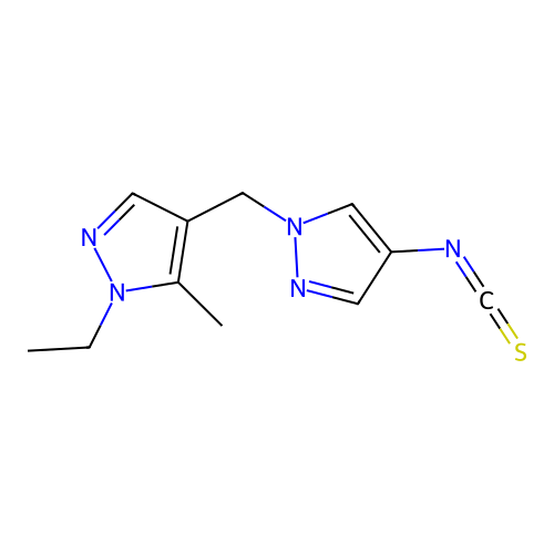 1-Ethyl-4-(4-isothiocyanato-pyrazol-1-ylmethyl)-5-methyl-1H-pyrazole structure