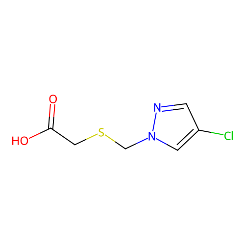2-(((4-Chloro-1H-pyrazol-1-yl)methyl)thio)acetic acid structure