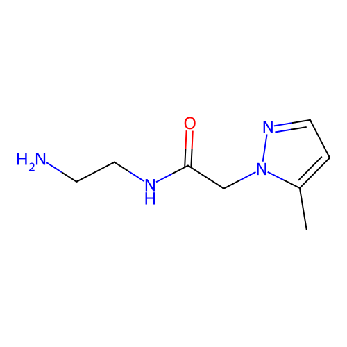 N-(2-aminoethyl)-2-(5-methyl-1H-pyrazol-1-yl)acetamide structure