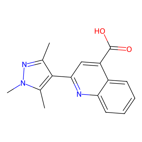 2-(1,3,5-trimethyl-1H-pyrazol-4-yl)quinoline-4-carboxylic acid structure