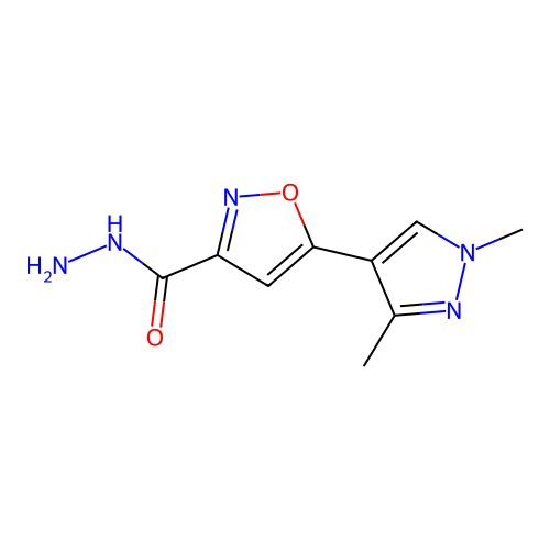 5-(1,3-Dimethyl-1H-pyrazol-4-yl)isoxazole-3-carbohydrazide structure