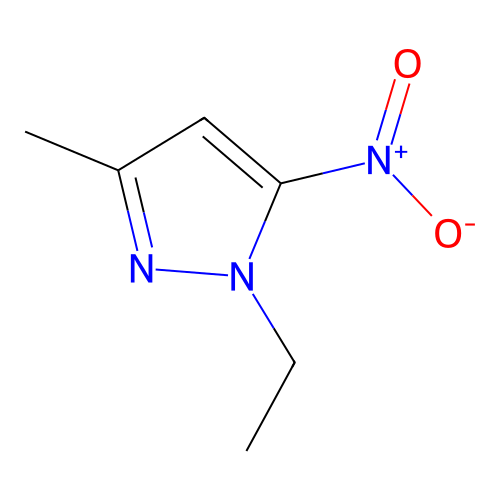 1-ethyl-3-methyl-5-nitro-1H-pyrazole structure