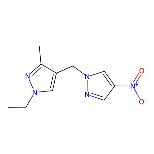 1-Ethyl-3-methyl-4-((4-nitro-1H-pyrazol-1-yl)methyl)-1H-pyrazole structure