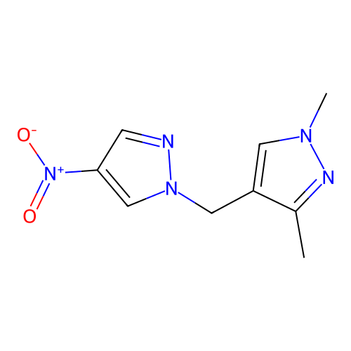 1,3-Dimethyl-4-(4-nitro-pyrazol-1-ylmethyl)-1H-pyrazole structure