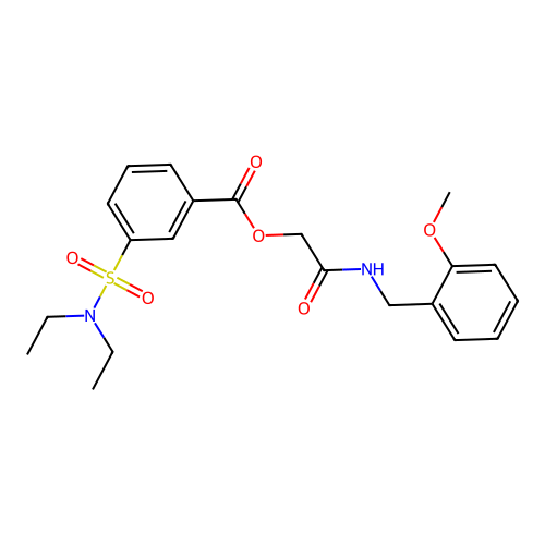 2-[[(2-Methoxyphenyl)methyl]amino]-2-oxoethyl 3-[(diethylamino)sulfonyl]benzoate structure