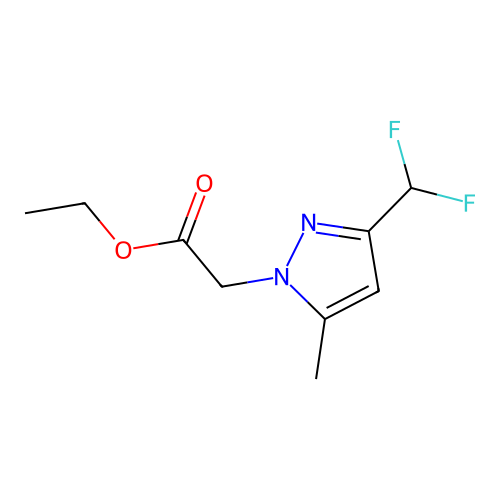 ethyl [3-(difluoromethyl)-5-methyl-1H-pyrazol-1-yl]acetate structure