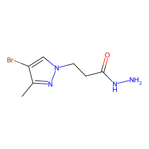 3-(4-bromo-3-methyl-1H-pyrazol-1-yl)propanehydrazide structure
